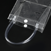 Trousse de toilette de voyage en PVC transparent avec logo personnalisé pour cosmétiques, maquillage et toilette avec poignée