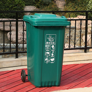 Contenedor de reciclaje para exteriores de 240L, cuatro categorías, de plástico, con pedal, para camión de saneamiento, y contenedor de basura residencial de gran tamaño de 120L - Product Image 1