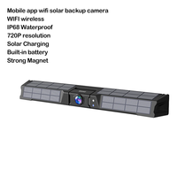 Kamera Mundur Nirkabel WiFi HD720P Tahan Air IP68 dengan Kontrol Aplikasi, Baterai Surya 9000mAh Magnetik untuk Bingkai Plat Nomor AS