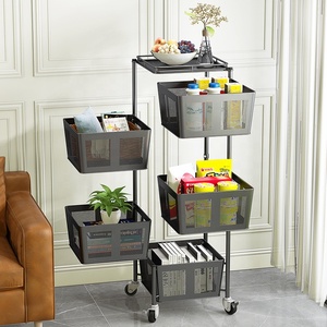 Estante de metal giratorio de 360 grados, organizador de 4 niveles para cocina, soporte para fruta, carrito de almacenamiento, cesta de patatas y cebolla, nuevo - Product Image 4