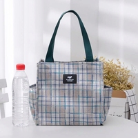 Sac fourre-tout imperméable à carreaux et fleurs, capacité moyenne, doublure TC, taille personnalisée pour les trajets quotidiens, sac à lunch, usage décontracté