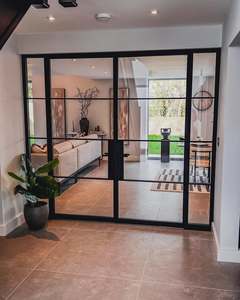 Steel French Door | Modern Interior <b>Swing</b> with Tempered Glass & Slim <b>Frame</b> <b>for</b> Luxurious Living Spaces - Product Image 2