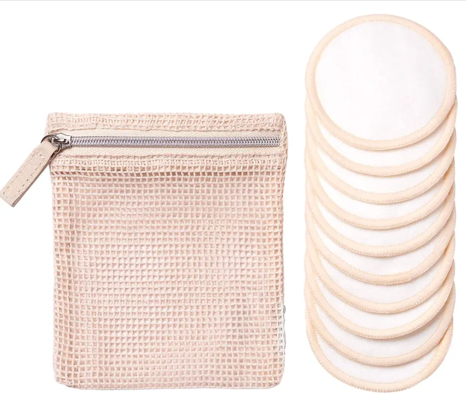 100% ricicla Riutilizzabile di Rimozione di Trucco Tamponi di cotone Eco-Friendly Cotone e Bambù Turni di rimozione di trucco tamponi di cotone