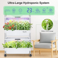 Système de culture hydroponique d'intérieur 54 bacs pour herbes et légumes/fruits, sur pied, alimenté par batterie