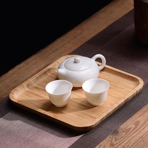 Bamboo and wood serving <b>trays</b>, round fruit plates, dessert plates, rectangular pizza plates, barbecue plates, water cups, <b>tea</b> - Product Image 3
