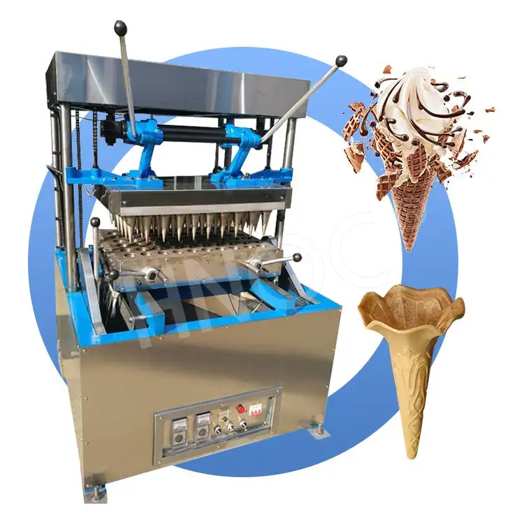 HNOC Flat Bottomed Mini Cookie Wafer Machine Línea de producción para la venta para hacer cono de helado