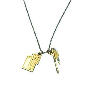 Collier en métal doré Anime avec pendentif géométrique et breloque épée, bijoux en alliage personnalisés pour accessoires de cosplay - Product Image 5