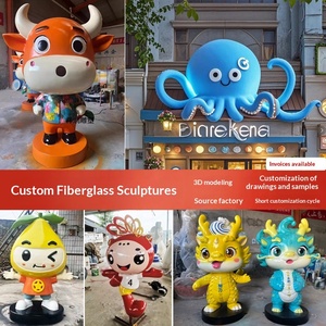 Fabricant de sculptures personnalisées en fibre de verre, panneaux de porte de dessin animé, figurines d'entrée de centre commercial, mascottes de célébrités d'Internet, figurines traditionnelles - Product Image 3