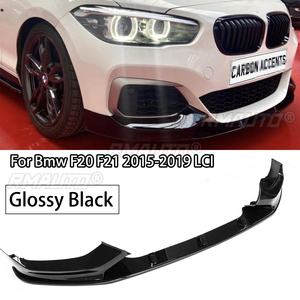4 pièces de lèvres de pare-chocs avant pour BMW F20 F21 118i 120d 120i M135i M140i 2015-2019 LCI M-Sport, Spoiler Diffuseur Splitter Noir Brillant - Product Image 1