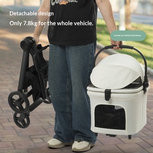 عربة حيوانات أليفة معدنية قابلة للطي بأربع عجلات من هيفي آنهوي، سهلة الاستخدام بزر واحد للكلاب والكلاب الصغيرة - Product Image 3