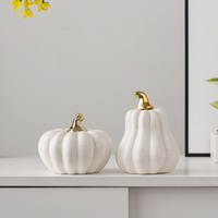 L&H Nordic Creative Gold Ceramic Pumpkin Ornaments Eco-friendly Modern Art Antique Style Incense Burner Home Decorations Incense