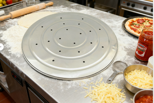 Sartenes desechables, placa <span class=keywords><strong>de</strong></span> aluminio para pizza <span class=keywords><strong>congelada</strong></span>, bandeja <span class=keywords><strong>de</strong></span> aluminio con agujeros para cocinar pizza - Product Image 3