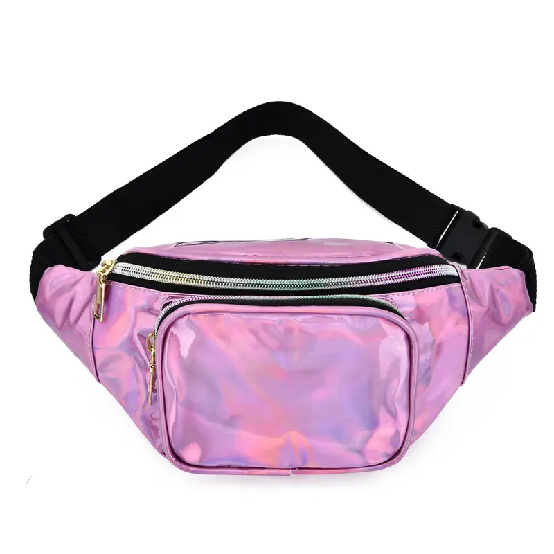 Yeni moda temizle Fanny paket bel çantası bel çantası seyahat ve koşu için kadınlar için su geçirmez holografik Fanny paketi