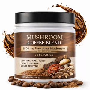 Mezcla Premium de Café con Hongos, Extracto de 7 Hongos <span class=keywords><strong>en</strong></span> <span class=keywords><strong>Polvo</strong></span>, Apoyo Inmunológico para Mujeres, 180g, Certificado GMP, Marca Privada B2B - Product Image 1