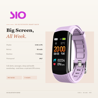 Gelang Kebugaran Bluetooth USB Direct Charge Layar IPS 0.96 Tahan Air IP67 Pengingat Panggilan Pesan Pelacak Tidur Gelang Pintar