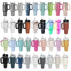 2023 Adventure Quencher Stainless Steel Vacuum Insulated Travel Mug Leopard Cup 40oz Tumbler With Handle Lids And Straw