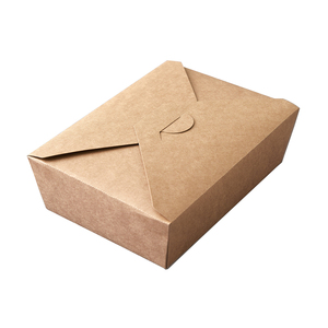 Wholesale Biodegradable waterproof leak proof kraft Food Packaging Disposable bento lunch paper Box