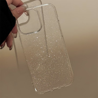 Coque de téléphone transparente en TPU souple avec paillettes pour iPhone 15 Pro Max 14 13 12 11 – Vente en gros pour femmes et jeunes filles