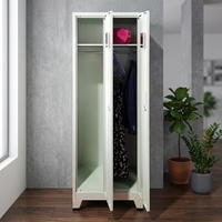 Armoire de rangement métallique en acier à prix de gros pour travailleurs, 2 portes, mobilier de chambre, Almirah