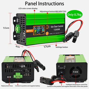 <span class=keywords><strong>Booster</strong></span> de panneau solaire MYAMI 1200W 48V/60V/72V, contrôleur de charge solaire <span class=keywords><strong>MPPT</strong></span> avec écran LCD couleur, entrée PV 12-60V30A pour batterie LiFePO4 - Product Image 6