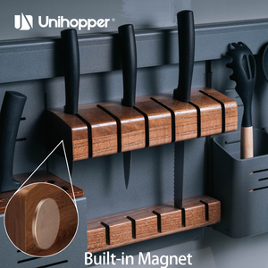 UNIHOPPER - Portacuchillos Magnético Multifuncional de Madera Maciza de Fresno con Soporte para Utensilios, Organizador de <span class=keywords><strong>Cocina</strong></span> - Product Image 2