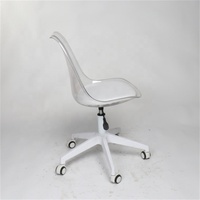 Chaise d'ordinateur pivotante transparente en acrylique design 2024 avec roues Chaise d'étude à domicile pour étudiants et hôtels