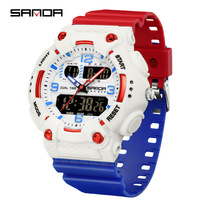 Sanda 6181 luxe étanche horloge fabricant hommes lumineux mode montre Led affichage Relogio Masculino numérique montre de sport