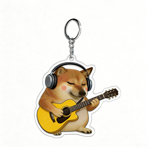 Cheems จี้ฮู้ดสำหรับขับขี่สีแดงตัวเล็กน่ารักสุดสร้างสรรค์ | พวงกุญแจรูปตัว D-Ring แบบอะคริลิคยืดหยุ่น | ตัวอักษรดีไซน์สุนัข Chai Red Akita - Product Image 3