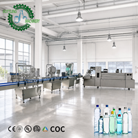 Ligne de production de remplissage d'eau 2000BPH entièrement automatique, système complet de remplissage et d'étiquetage linéaire pour usine d'embouteillage d'eau