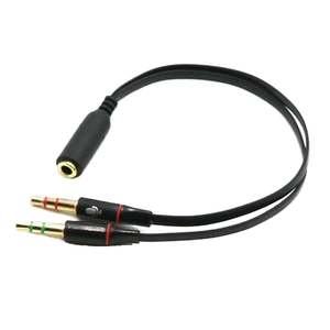 Câble de lecteur DVD stéréo à fibre optique 2 en 1, adaptateur de microphone et d'écouteurs Y Splitter 3,5 mm XLR mâle, blindage tressé, gaine en PVC, 2 m - Product Image 1