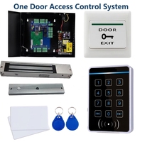 Fuente de Alimentación AC110V/220V, Cerradura Magnética de 180 kg, Lector de Teclado Metálico, Panel de Control de Acceso RFID con Red TCP/IP