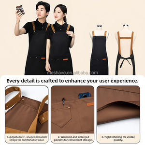 Tablier de travail réglable de haute qualité avec logo personnalisé pour adulte et artiste en croix pour femmes et hommes pour salon de coiffure Barista Coffee Shop Bakery - Product Image 5