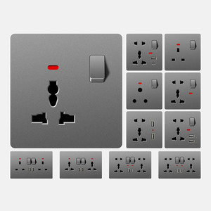 Prise murale ultra-mince 13A britannique gris mat, support OEM, meilleur prix de gros, fournisseur principal, direct usine - Product Image 5