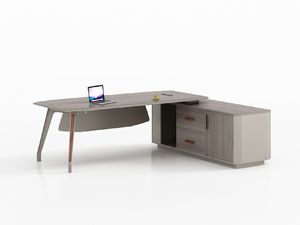JUOU-Mesa de oficina ejecutiva en forma de <span class=keywords><strong>L</strong></span>, escritorio moderno de MDF para ordenador de oficina, 2022, muebles de oficina Foshan de madera - Product Image 5