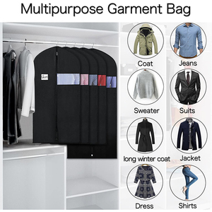 New Custom Logo Eco Friendly Reusable Luxury Non Woven Storage Garment <b>Bag</b> Zipper Waterproof PVC Window for Jackets - Product Image 5