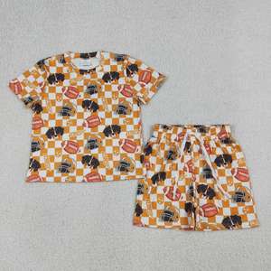 ชุดกีฬาเด็กผู้หญิงขายส่ง ลายทีมเซนต์ส พร้อมเสื้อแต่งโบว์ขอบหยักและกางเกงขาสั้นมีเชือกผูก เหมาะสำหรับเด็กเล่นฟุตบอล - Product Image 2