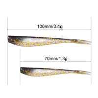 Leurre de pêche en PVC 100mm 3.4g 4 pièces leurres souples artificiels ver de pêche leurre souple bar brochet méné appâts en plastique