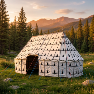 Tente du désert traditionnelle à motifs géométriques pour le camping en plein air - Product Image 2