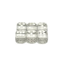 Dés en acrylique transparent pur arrondis de 16 mm, colorés et numérotés, pour les jeux d'échecs et de cartes