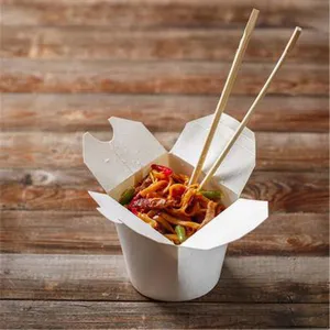 SenAng02 Takeaway Packaging For Sushi Chinese Take Out To Go Restaurant Rice Kraft Paper Noodle Box