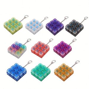 Cross-border Explosive Transparent Key Decompression Key Pendant Fingertip <b>Press</b> Luminous Toy Fingertip <b>Button</b> Toy - Product Image 2