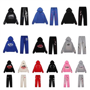 Conjunto de Pantalones y <span class=keywords><strong>Sudadera</strong></span> con Capucha Hell de Alta Calidad para Hombre, 100% Algodón, Chándales Personalizados con Estampado de Estrellas, Ropa Masculina - Product Image 1