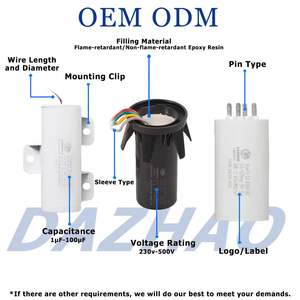 Dazhao <span class=keywords><strong>CBB60</strong></span>ตัวเก็บประจุเรซินอีพ็อกซี่สำหรับมอเตอร์ AC 50/60Hz, ตัวเก็บประจุสตาร์ทมอเตอร์35/45/50/60uF 440V ทนทานต่อ5% MOQ 50 - Product Image 5