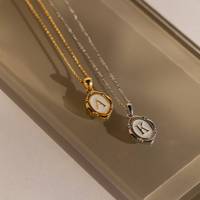 SSeeSY Laiton mode personnalisé plaqué or cuivre bijoux A-Z lettre initiale pendentif logo collier pour les femmes