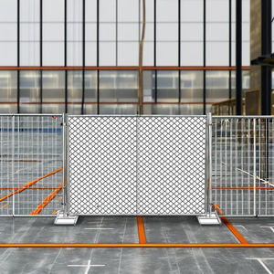 Chantier de construction Amérique Temporaire Chien Clôture Clôture Pieds Panneaux 8*10 Béton Australie Galvanisé Chaîne Lien Base Temporaire - Product Image 1