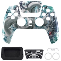 EXtremeRate Luna Coque de Remplacement DIY Redessinée Personnalisée pour Manette PS5 Dualsense