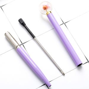 Wholesale Stylish Dried Flower Width Ball-Shaped Metal Ballpoint <b>Pen</b> With Custom Logo Printing Business for Stationery Gift - Product Image 4