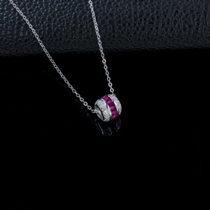 S925 <b>Ruby</b> Pendant <b>Necklace</b> - Product Image 4