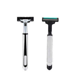Manual <b>Razor</b> Twin <b>Blade</b> Stainless Steel Handle Face Shaving For Men - Product Image 1