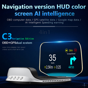 2025 xe LCD Head up hiển thị HUD C3 Navigation gương tự động thiết bị điện tử đa-báo động đồng hồ tốc độ OBD2 <span class=keywords><strong>GPS</strong></span> HUD - Product Image 2